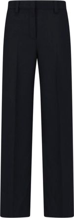 Incotex Black Virgin Wool Straight-Leg Pants