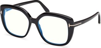 Tom Ford Blue Light Block Butterfly Ladies Eyeglasses FT6043-B 001 53