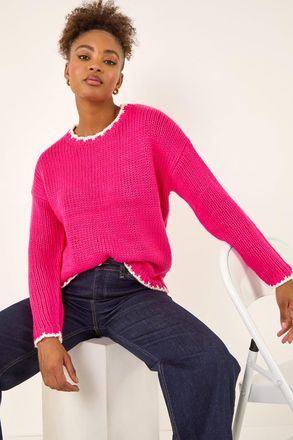 Roman Stitch Detail Soft Knit Jumper
