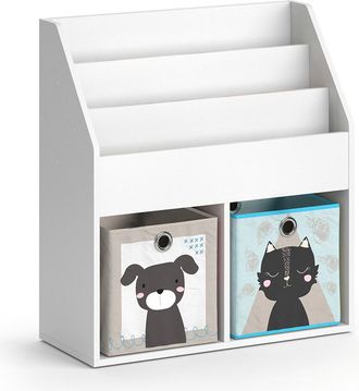 Vicco Estanter&iacute;a Infantil Luigi, Blanco, 72 X 79 Cm Con 2 Cajas Plegables Opt.4 Vicco