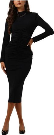 Silvian Heach Midi Jurk - Dames - Casual kleedjes - Zwart - 4XS - Polyester - Kleedjes