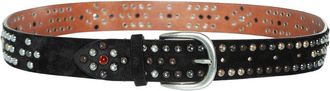 Isabel Marant Black Suede Belt With Multicolored Studs (Authentic Pre-Loved)