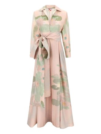 Bernadette Beatrice maxi-blousejurk met bloemenprint - Roze