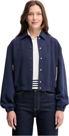 Benetton Chaqueta Bomber de Corte Regular - Jackets - Mujer - Azul - L