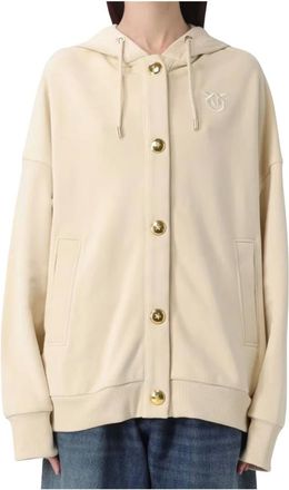 Pinko Pinko, Hoodies & sweatvesten, Dames, Beige, S, Macina cardigan felpa