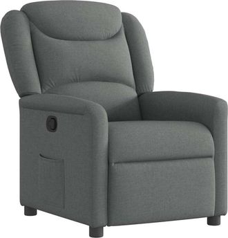 vidaXL Sillón reclinable de tela gris oscuro Vidaxl