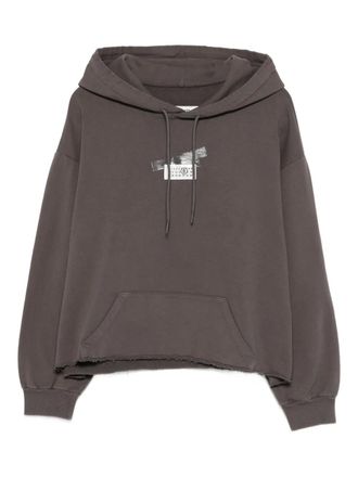 Maison Margiela distressed hooded top - women - Cotton/Cotton - M - Grey