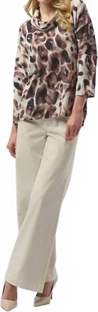 Joseph Ribkoff Animal Print 3/4 Sleeves Tunic Top In Off-White/multi