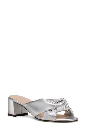 Stuart Weitzman Soplaya Block Slide 50 in Silver at Nordstrom, Size 6.5