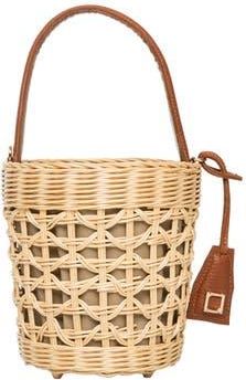 Raf&eacute; New York Bianca Bucket Bag in Natural /Cognac at Nordstrom, Size Medium
