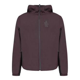 Moncler Light Jackets, male, Brown, Size: L Bissen Hooded Jacket