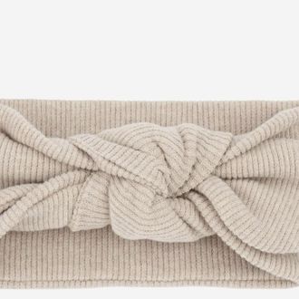 1+ in the family Girls Ursula Headband With Bow Detail Beige Cotton Accessory