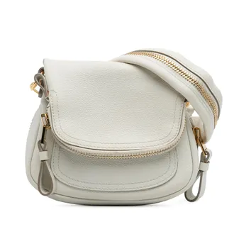Tom Ford Pre-owned Womens Mini Calfskin Jennifer Crossbody - Light Grey Leather - One Size