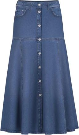Guess Rokken, Dames, Blauw, W25, Denim, Nidia Lange Rok
