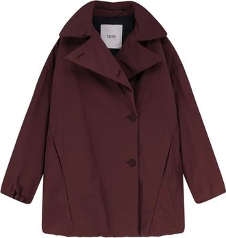 Hev&ograve; double-breasted wide lapel jacket - women - Polyester/Cotton - 40 - Red