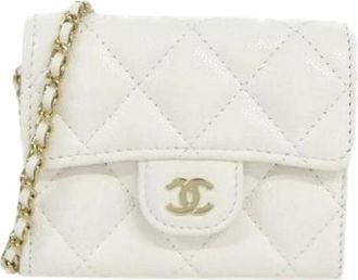 Chanel Pre-owned Vintage Clutch - Dames - Vintage Mini Tas - Wit - ONE Size - Leer - Vintage