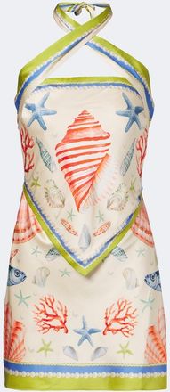 Retrof&ecirc;te Retrof&ecirc;te Cable printed silk-blend halterneck dress
