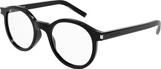 Saint Laurent Round Full Rim Eyeglasses - Black