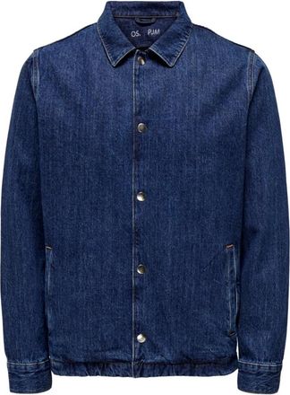 Only & Sons Hombre, Camisas, Azul, Talla: S