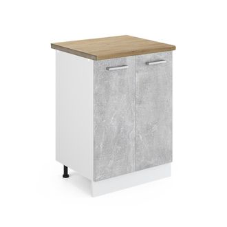 Vicco Mueble Bajo De Cocina R-line, Hormig&oacute;n, 60 Cm, Et Roble, Vicco