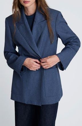 Kenneth Cole Contour Double Breasted Jacket in Cadet Blue Multi at Nordstrom Rack, Size X-Small