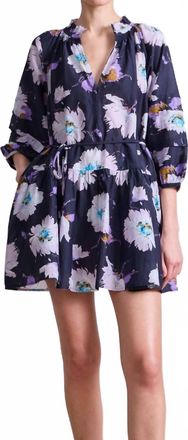 Apiece Apart Trinidad Mini Dress In Senna Floral Navy