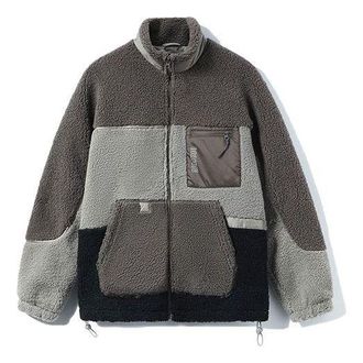 Li-Ning BadFive Logo Color Block Polar Fleece Jacket Grey AFDR703-5