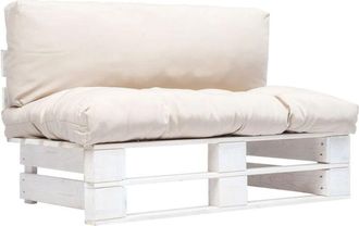 vidaXL Sof&aacute; De Jard&iacute;n De Palets Con Cojines Color Arena Madera De Pino Vidaxl