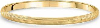 Pompeii3 5mm Brushed Bangle Bracelet 18k Yellow Gold Over Silver