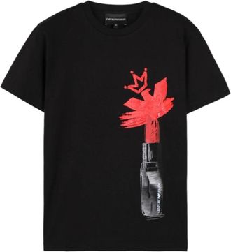 Emporio Armani Zwart kort T-shirt 6R2T7Y2Jidz 0017 - Dames - T-shirts - Zwart - XS - Tops