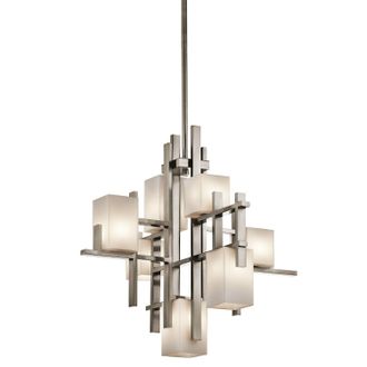 Loops 7 Bulb Chandelier Hanging Pendant LIght Classic Pewter LED G9 3.5W Bulb