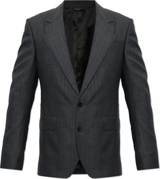 Dolce & Gabbana Wol Blazer Met Enkele Split - Heren - Blazers - Grijs - 2XL - Wol - Jassen