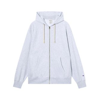 Champion Zip-throughs, male, Gray, Size: XL Reverse Weave Soft Fleece Zip-Up