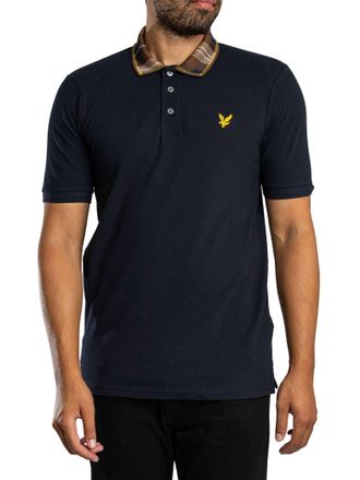 Lyle & Scott Polo Shirt Met Tartan Kraag, Blauw