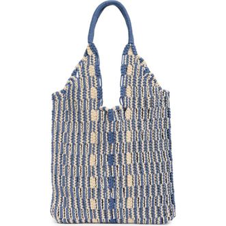 Collection XIIX Macrame Stripe Tote Bag in Blue Multi at Nordstrom Rack