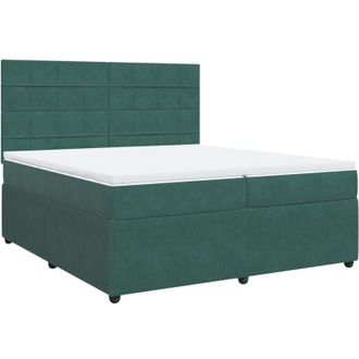 vidaXL Vidaxl - Cama Box Spring Con Colch&oacute;n Terciopelo Verde Oscuro 200x200 Cm