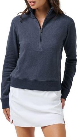 Travis Mathew Cloud Half Zip Pullover in Heather Navy Blazer at Nordstrom Rack, Size X-Small