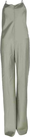 Galvan London Sleeveless Jumpsuit in Green Satin