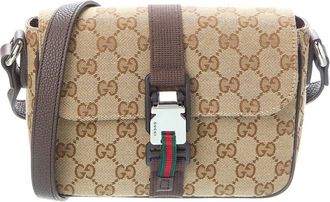 Gucci Mini Gg Canvas & Leather Shoulder Bag