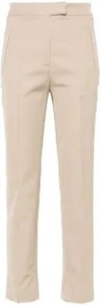 Pantaloni Torino Slim-fit Pantalon - Dames - Slim Fit Broeken - Beige - L - Leer - Broeken