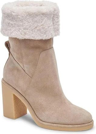 Dolce Vita Womens Dolce Vita Caddie Plush Boots Taupe Faux Fur Ankle Bootie RHS6504