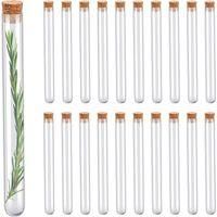 OEM 20 Tubos De Ensayo De Vidrio De 15 Ml Con Tapones De Corcho - Recipientes Para Almendras Confitadas, Dulces, Flores Y Especias - Decoraciones Y Detall