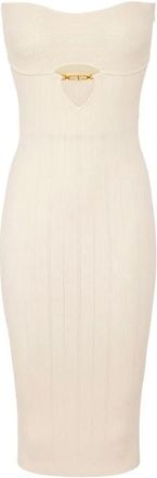 Elisabetta Franchi Dames, Jurken, Beige, Maat: XS Zijde