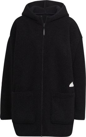 adidas (WMNS) adidas Polar Fleece Long Hooded Track Top Asia Sizing Black HM2841