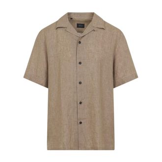 Brioni Short Sleeve Shirts, male, Beige, Size: S Scfr0L.p9111 Shirt