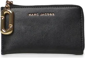 Marc Jacobs Accessoires, Dames, Zwart, ONE Size, Leer, Leren Portemonnee met Rits