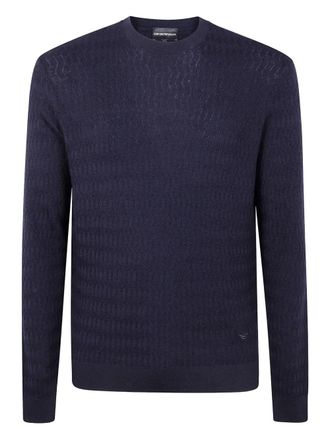 Emporio Armani cashmere blend sweater - men - Cashmere/Mulberry Silk - L - Blue