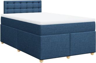 vidaXL Cama Box Spring Con Colch&oacute;n Tela Azul 120x200 Cm Vidaxl