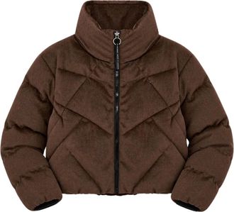 KRAKATAU Nebula Puffer Jacket - Dames - Jassen - Bruin - Maat: S Leer