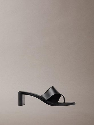 Calvin Klein Marghe Leren Teenslippers Met Hak